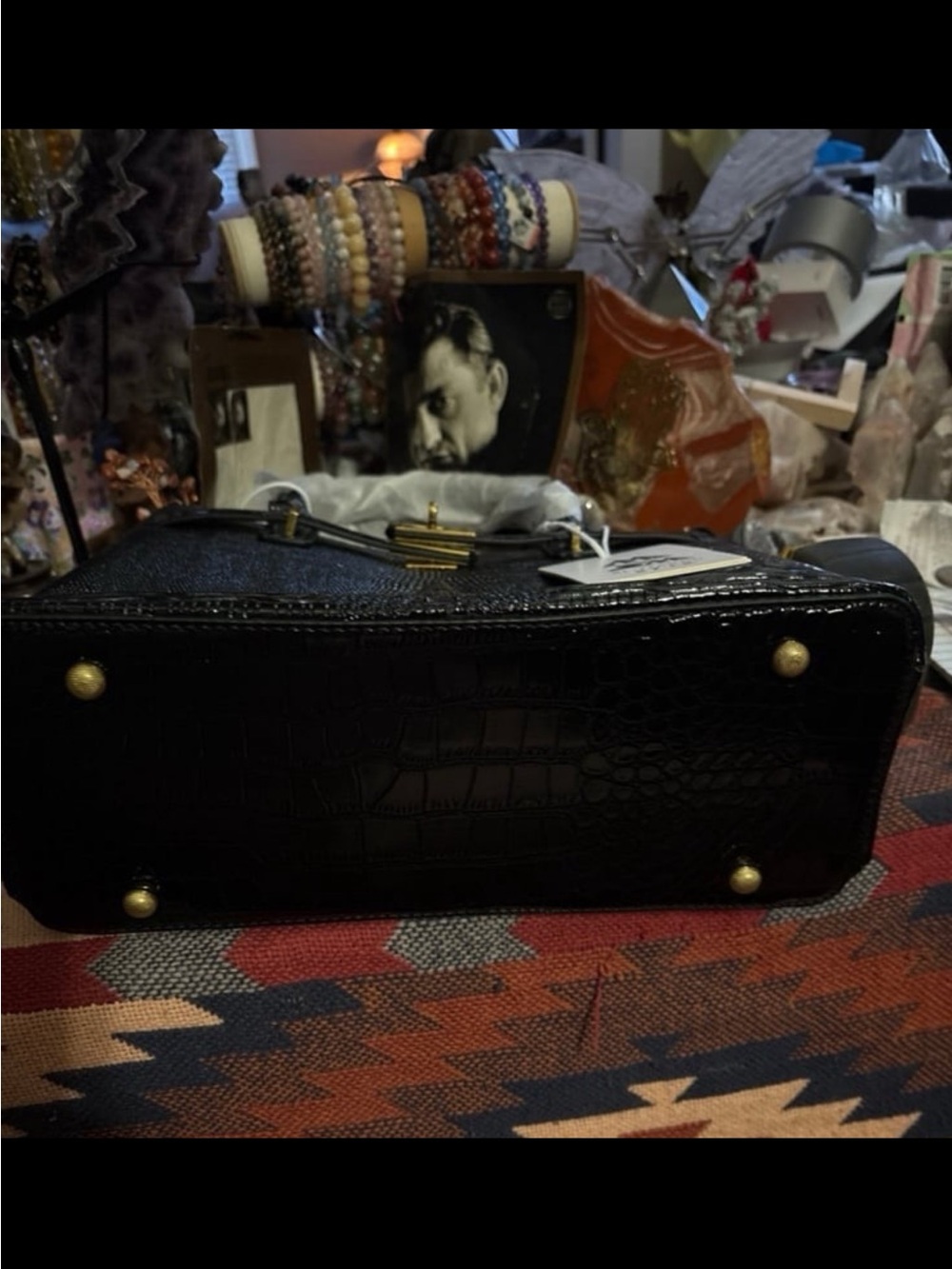 Black Crocodile Leather Purse - Picture 6 of 6